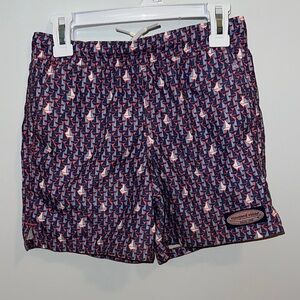 Vineyard Vines Nautical Sailboat Patterned Swim Shorts.  Boy 5.